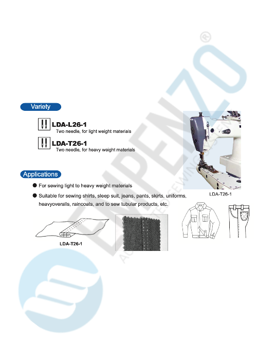 LDA series High speed, Feed-off-the-arm, Lower feed, Double chain stitch machines - Empenzo Automated Sewing Systems