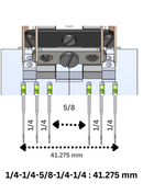 1/4-1/4-5/8-1/4-1/4 : 41.275 mm Special Needle Gauge Set for Waistband Machine