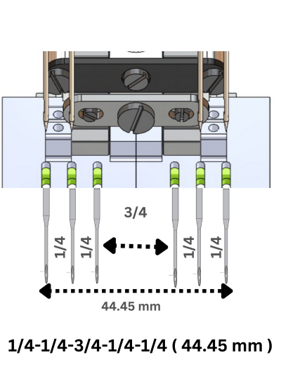 1/4-1/4-3/4-1/4-1/4 ( 44.45 mm ) Special Needle Gauge  for Waistband Machine