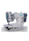 Direct-drive double needle sewing machine with split needle bar