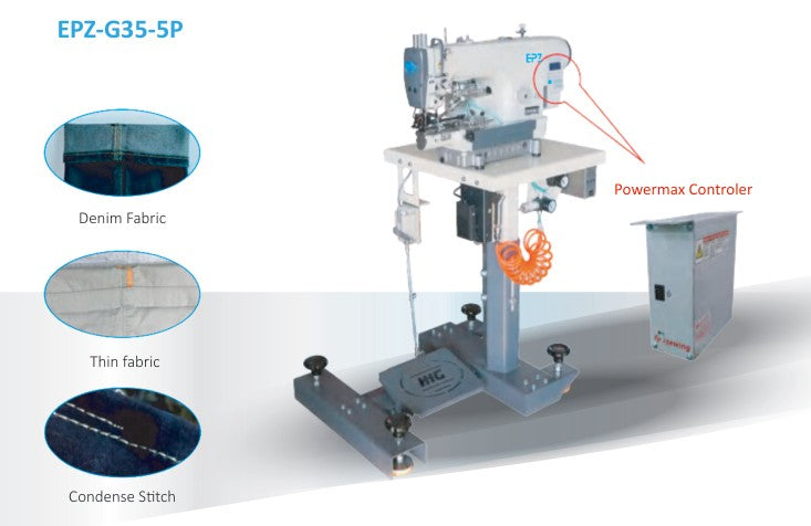 High Speed Direct-Drive Lockstitch Bottom Hemming Machine with Thread Trimmer