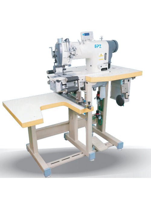 Double needle computerized-driven elastic waistband sewing machine with large hook  and automatic thread trimmer