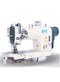 Three needle lock stitch sewing machine with direct drive servo motor with  puller(