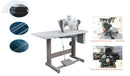 Three needle lock stitch sewing machine with direct drive servo motor with  puller(