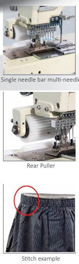 Cylinder-Bed Multi-Needle Sewing Machine with Automatic Under Trimmer